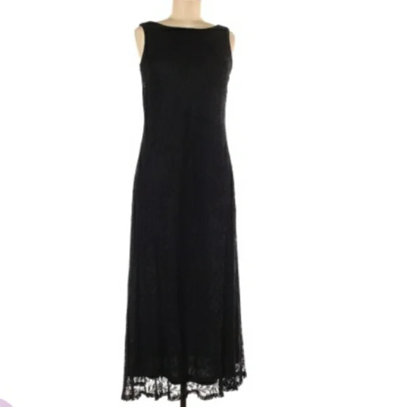 Harlow | Dresses | Harlow Black Lace Overlay Maxi Sleeveless | Poshmark